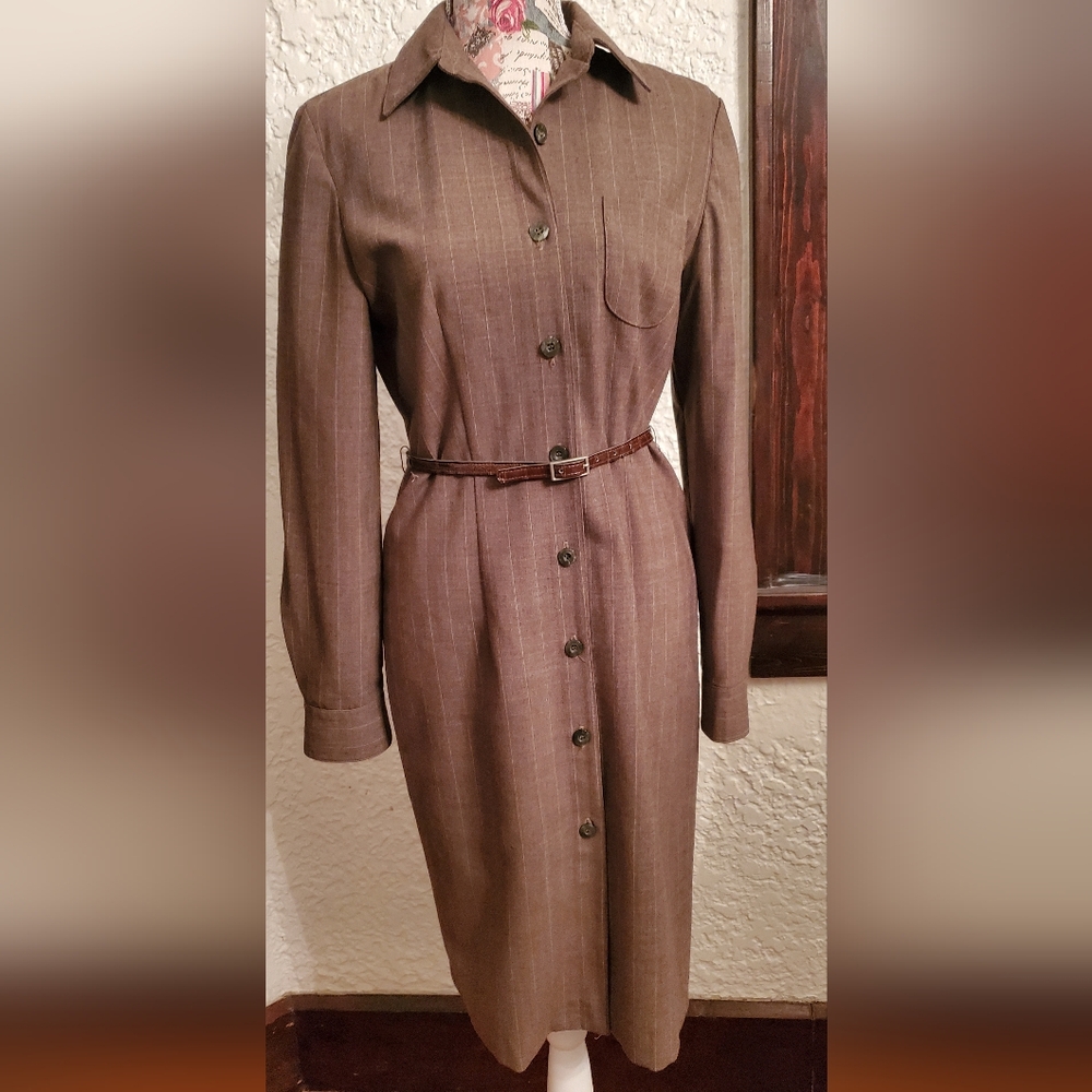 Sophisticated Long Sleeve Brown Dress